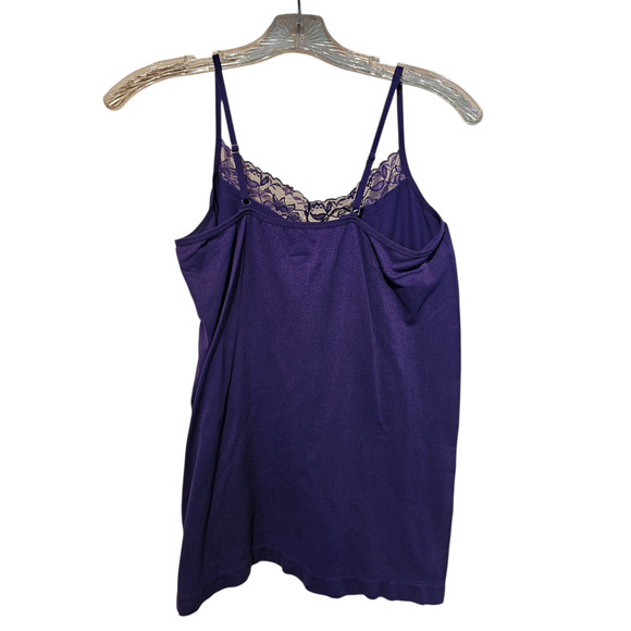 Bobbie Brooks Lace Trim Cami Tank Top Size2XL Purple Preppy Romantic Y2K - Picture 3 of 5